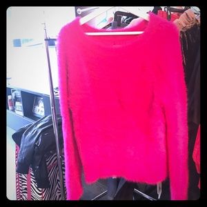 Hot pink fuzzy sweater